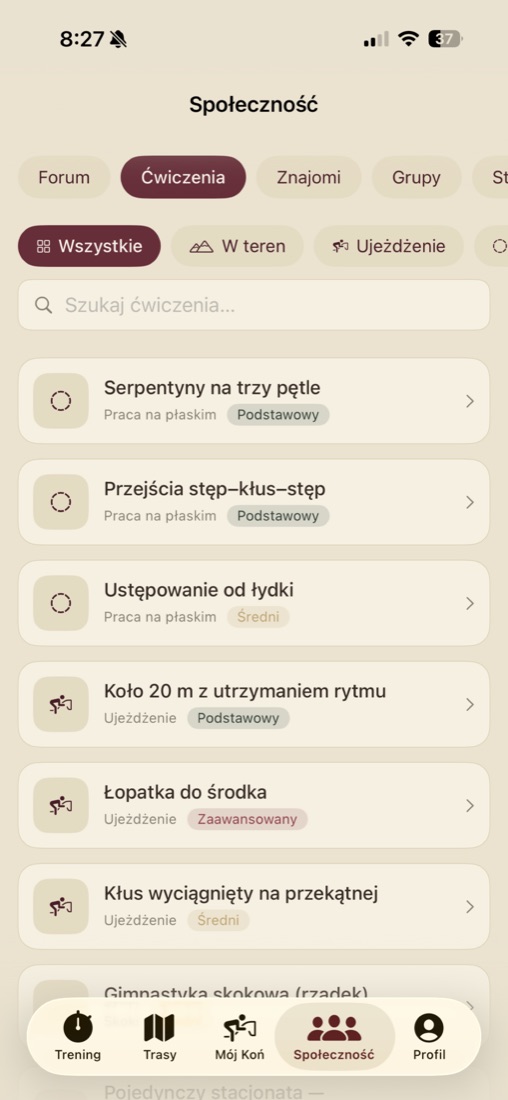 Baza ćwiczeń z poziomem trudności