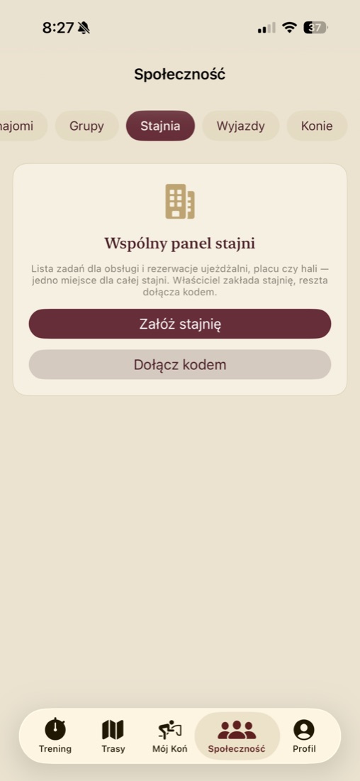 Wspólny panel stajni: zakładanie i dołączanie kodem